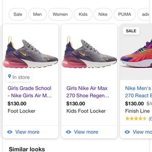 270 Nike Regency Purple